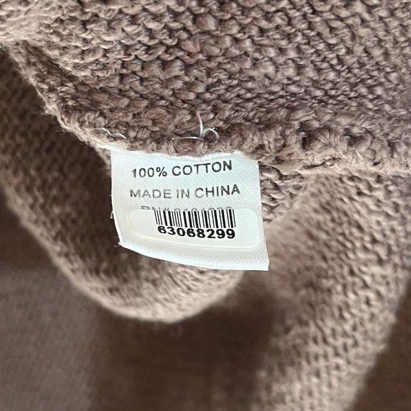 Lulu B - Raglan Knit Pullover Sweater - 100% Cotton in Deep Taupe Size M - Picture 5 of 6